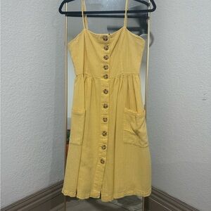 Forever 21 Mustard Button-Front Dress